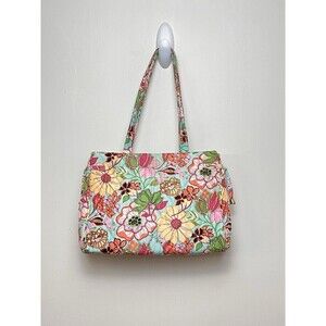 Vera Bradley 100% Silk Erica Tropical Floral Tote Shoulder Bag  Retired Purse